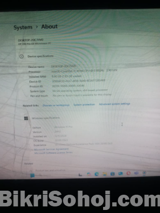Hp 280 pro G6 Microtower pc